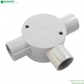 PVC Junction box with 3 ways entries 20~25mm