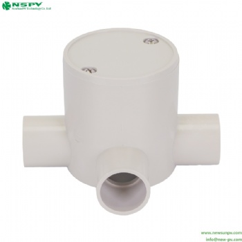 PVC Junction box with 3 ways entries 20~25mm
