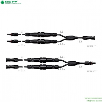 Solar 1500VDC harness with inline fuse 2to1 YH type