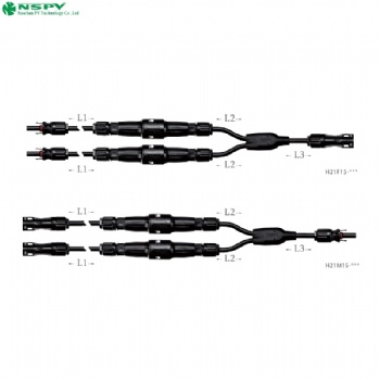 Solar 1500VDC harness with inline fuse 2to1 YH type