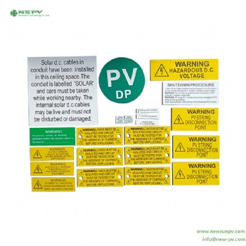 Solar warning labels solar pv warning stickers photovoltaic warning labels