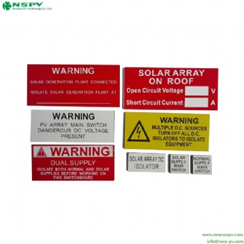 Solar warning labels solar pv warning stickers photovoltaic warning labels