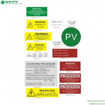 Solar warning labels solar pv warning stickers photovoltaic warning labels